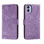 Custodia per telefono in pelle flip goffrata fiore di pizzo, For Samsung Galaxy A04e, For Samsung Galaxy A14 4G, For Samsung Galaxy A24 5G, For Samsung Galaxy A34 5G