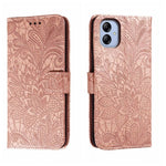 Custodia per telefono in pelle flip goffrata fiore di pizzo, For Samsung Galaxy A04e, For Samsung Galaxy A14 4G, For Samsung Galaxy A24 5G, For Samsung Galaxy A34 5G