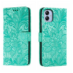 Custodia per telefono in pelle flip goffrata fiore di pizzo, For Samsung Galaxy A04e, For Samsung Galaxy A14 4G, For Samsung Galaxy A24 5G, For Samsung Galaxy A34 5G