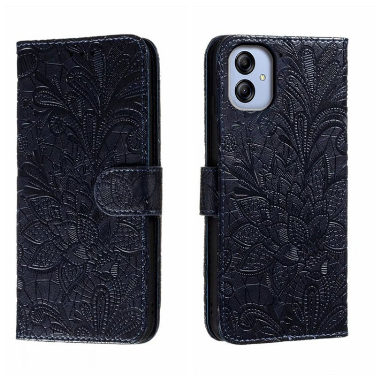 Custodia per telefono in pelle flip goffrata fiore di pizzo, For Samsung Galaxy A04e, For Samsung Galaxy A14 4G, For Samsung Galaxy A24 5G, For Samsung Galaxy A34 5G