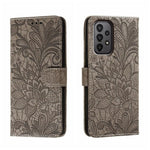 Custodia per telefono in pelle flip goffrata fiore di pizzo, For Samsung Galaxy A04e, For Samsung Galaxy A14 4G, For Samsung Galaxy A24 5G, For Samsung Galaxy A34 5G