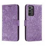 Custodia per telefono in pelle flip goffrata fiore di pizzo, For Samsung Galaxy A04e, For Samsung Galaxy A14 4G, For Samsung Galaxy A24 5G, For Samsung Galaxy A34 5G