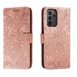 Custodia per telefono in pelle flip goffrata fiore di pizzo, For Samsung Galaxy A04e, For Samsung Galaxy A14 4G, For Samsung Galaxy A24 5G, For Samsung Galaxy A34 5G