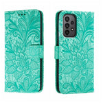 Custodia per telefono in pelle flip goffrata fiore di pizzo, For Samsung Galaxy A04e, For Samsung Galaxy A14 4G, For Samsung Galaxy A24 5G, For Samsung Galaxy A34 5G