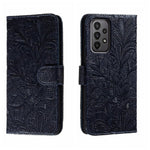 Custodia per telefono in pelle flip goffrata fiore di pizzo, For Samsung Galaxy A04e, For Samsung Galaxy A14 4G, For Samsung Galaxy A24 5G, For Samsung Galaxy A34 5G
