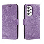 Custodia per telefono in pelle flip goffrata fiore di pizzo, For Samsung Galaxy A04e, For Samsung Galaxy A14 4G, For Samsung Galaxy A24 5G, For Samsung Galaxy A34 5G