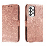 Custodia per telefono in pelle flip goffrata fiore di pizzo, For Samsung Galaxy A04e, For Samsung Galaxy A14 4G, For Samsung Galaxy A24 5G, For Samsung Galaxy A34 5G