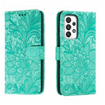 Custodia per telefono in pelle flip goffrata fiore di pizzo, For Samsung Galaxy A04e, For Samsung Galaxy A14 4G, For Samsung Galaxy A24 5G, For Samsung Galaxy A34 5G