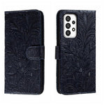 Custodia per telefono in pelle flip goffrata fiore di pizzo, For Samsung Galaxy A04e, For Samsung Galaxy A14 4G, For Samsung Galaxy A24 5G, For Samsung Galaxy A34 5G