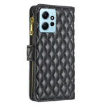 Custodia per telefono a conchiglia in pelle con portafoglio con cerniera Diamond Lattice, For Xiaomi Redmi Note 12 4G Global, For Nokia G22, For Samsung Galaxy A24 4G, For Samsung Galaxy M14 5G