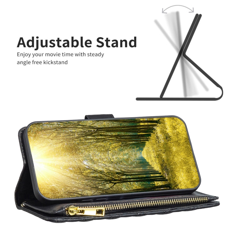 Custodia per telefono a conchiglia in pelle con portafoglio con cerniera Diamond Lattice, For Xiaomi Redmi Note 12 4G Global, For Nokia G22, For Samsung Galaxy A24 4G, For Samsung Galaxy M14 5G