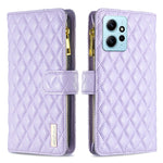 Custodia per telefono a conchiglia in pelle con portafoglio con cerniera Diamond Lattice, For Xiaomi Redmi Note 12 4G Global, For Nokia G22, For Samsung Galaxy A24 4G, For Samsung Galaxy M14 5G