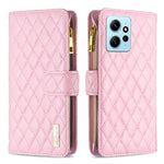 Custodia per telefono a conchiglia in pelle con portafoglio con cerniera Diamond Lattice, For Xiaomi Redmi Note 12 4G Global, For Nokia G22, For Samsung Galaxy A24 4G, For Samsung Galaxy M14 5G