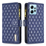 Custodia per telefono a conchiglia in pelle con portafoglio con cerniera Diamond Lattice, For Xiaomi Redmi Note 12 4G Global, For Nokia G22, For Samsung Galaxy A24 4G, For Samsung Galaxy M14 5G