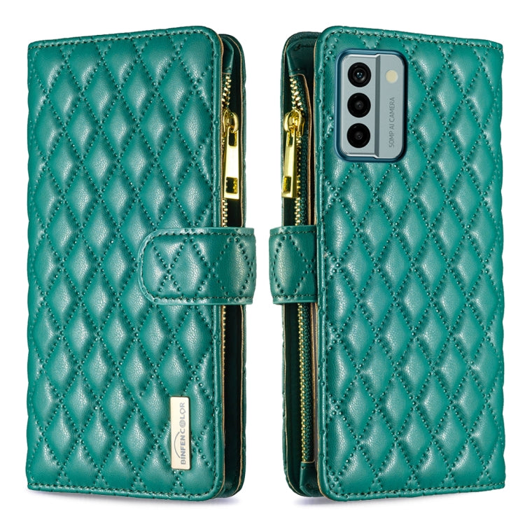Custodia per telefono a conchiglia in pelle con portafoglio con cerniera Diamond Lattice, For Xiaomi Redmi Note 12 4G Global, For Nokia G22, For Samsung Galaxy A24 4G, For Samsung Galaxy M14 5G