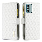 Custodia per telefono a conchiglia in pelle con portafoglio con cerniera Diamond Lattice, For Xiaomi Redmi Note 12 4G Global, For Nokia G22, For Samsung Galaxy A24 4G, For Samsung Galaxy M14 5G