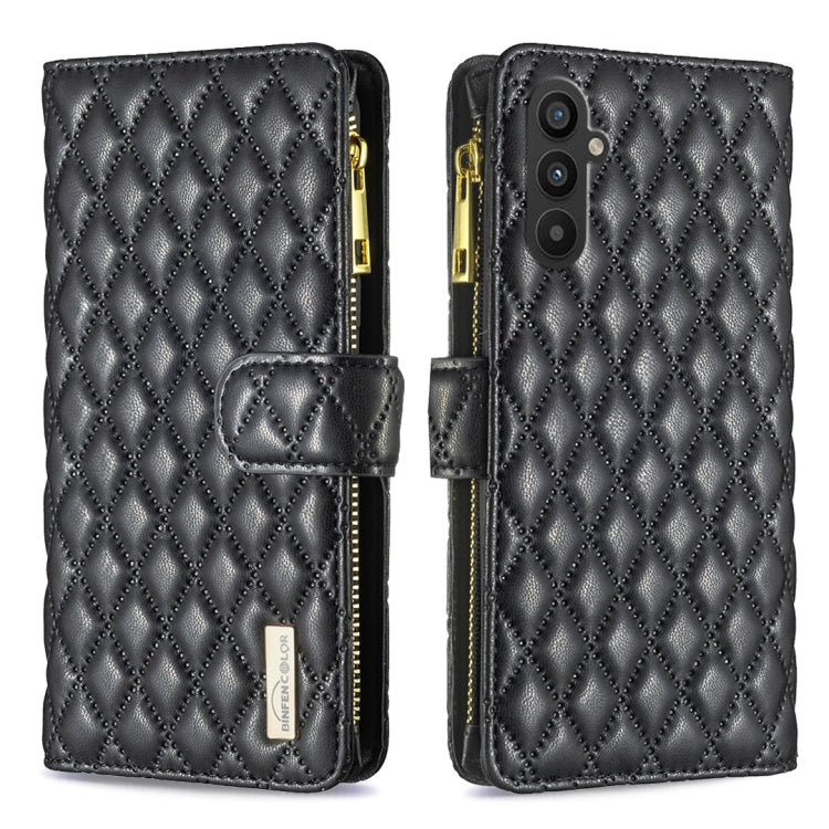 Custodia per telefono a conchiglia in pelle con portafoglio con cerniera Diamond Lattice, For Xiaomi Redmi Note 12 4G Global, For Nokia G22, For Samsung Galaxy A24 4G, For Samsung Galaxy M14 5G