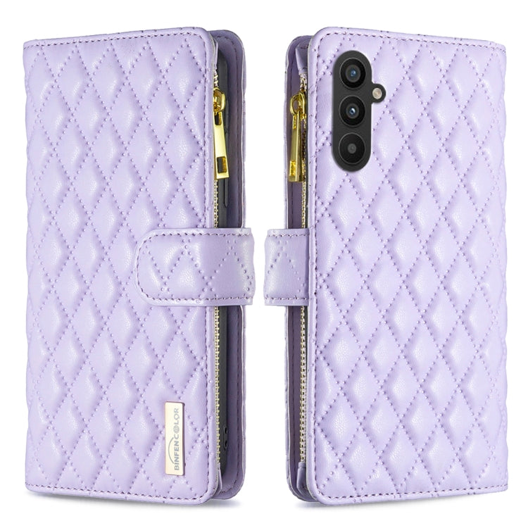 Custodia per telefono a conchiglia in pelle con portafoglio con cerniera Diamond Lattice, For Xiaomi Redmi Note 12 4G Global, For Nokia G22, For Samsung Galaxy A24 4G, For Samsung Galaxy M14 5G
