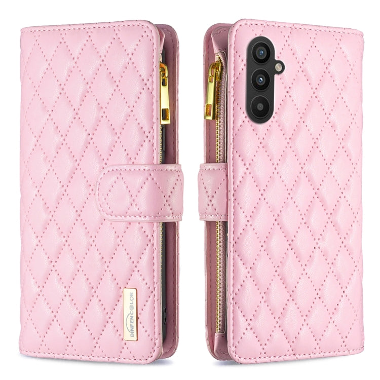 Custodia per telefono a conchiglia in pelle con portafoglio con cerniera Diamond Lattice, For Xiaomi Redmi Note 12 4G Global, For Nokia G22, For Samsung Galaxy A24 4G, For Samsung Galaxy M14 5G