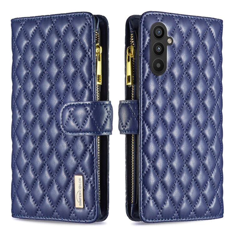 Custodia per telefono a conchiglia in pelle con portafoglio con cerniera Diamond Lattice, For Xiaomi Redmi Note 12 4G Global, For Nokia G22, For Samsung Galaxy A24 4G, For Samsung Galaxy M14 5G
