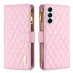 Custodia per telefono a conchiglia in pelle con portafoglio con cerniera Diamond Lattice, For Xiaomi Redmi Note 12 4G Global, For Nokia G22, For Samsung Galaxy A24 4G, For Samsung Galaxy M14 5G