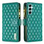 Custodia per telefono a conchiglia in pelle con portafoglio con cerniera Diamond Lattice, For Xiaomi Redmi Note 12 4G Global, For Nokia G22, For Samsung Galaxy A24 4G, For Samsung Galaxy M14 5G