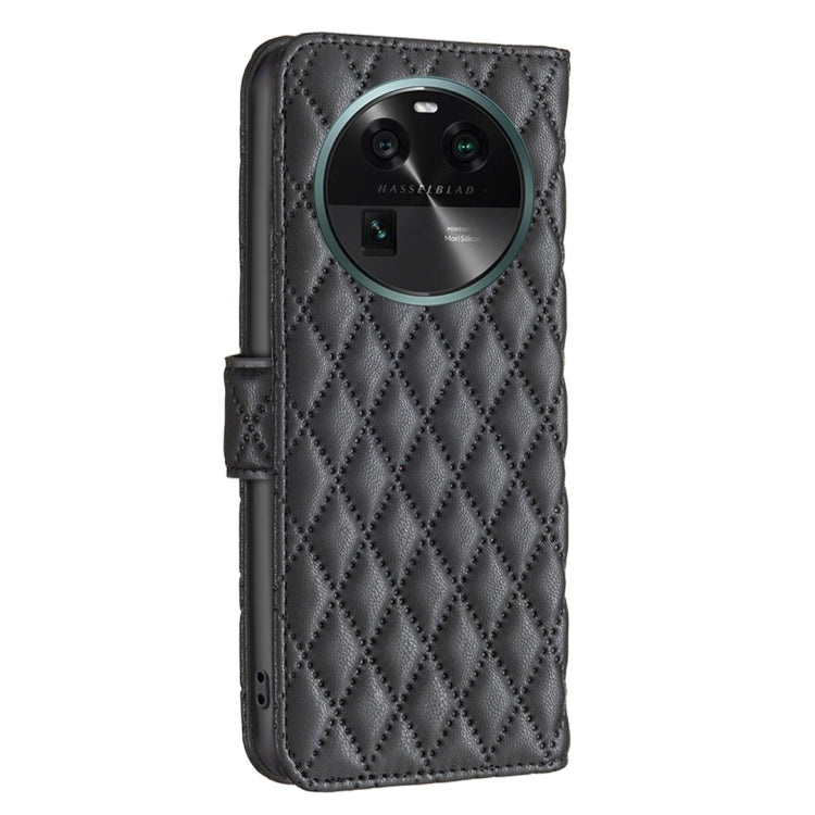 Custodia per telefono a conchiglia in pelle con portafoglio Diamond Lattice, For OPPO Find X6 5G, For OPPO Find X6 Pro 5G, For Realme C55, For Xiaomi Redmi Note 12 4G Global