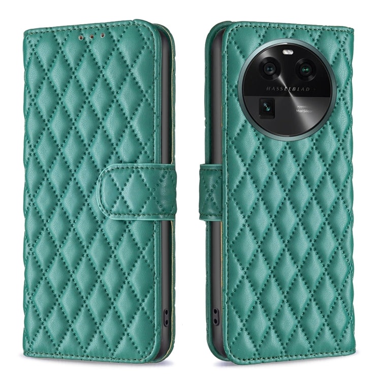 Custodia per telefono a conchiglia in pelle con portafoglio Diamond Lattice, For OPPO Find X6 5G, For OPPO Find X6 Pro 5G, For Realme C55, For Xiaomi Redmi Note 12 4G Global