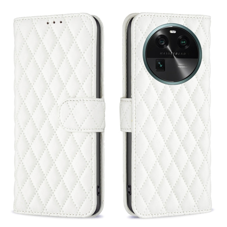 Custodia per telefono a conchiglia in pelle con portafoglio Diamond Lattice, For OPPO Find X6 5G, For OPPO Find X6 Pro 5G, For Realme C55, For Xiaomi Redmi Note 12 4G Global