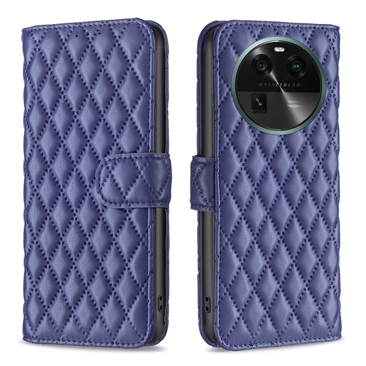 Custodia per telefono a conchiglia in pelle con portafoglio Diamond Lattice, For OPPO Find X6 5G, For OPPO Find X6 Pro 5G, For Realme C55, For Xiaomi Redmi Note 12 4G Global