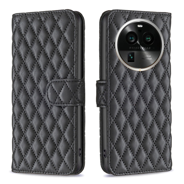 Custodia per telefono a conchiglia in pelle con portafoglio Diamond Lattice, For OPPO Find X6 5G, For OPPO Find X6 Pro 5G, For Realme C55, For Xiaomi Redmi Note 12 4G Global