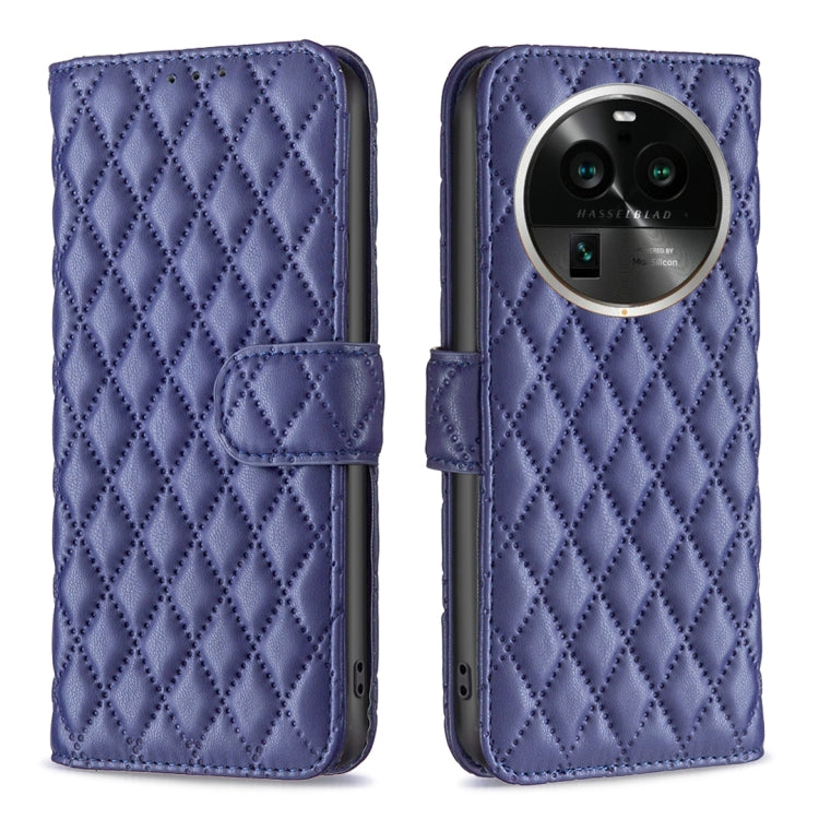 Custodia per telefono a conchiglia in pelle con portafoglio Diamond Lattice, For OPPO Find X6 5G, For OPPO Find X6 Pro 5G, For Realme C55, For Xiaomi Redmi Note 12 4G Global