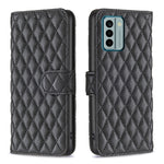 Custodia per telefono a conchiglia in pelle con portafoglio Diamond Lattice, For Samsung Galaxy A24 4G, For Samsung Galaxy M14 5G, For Nokia G22