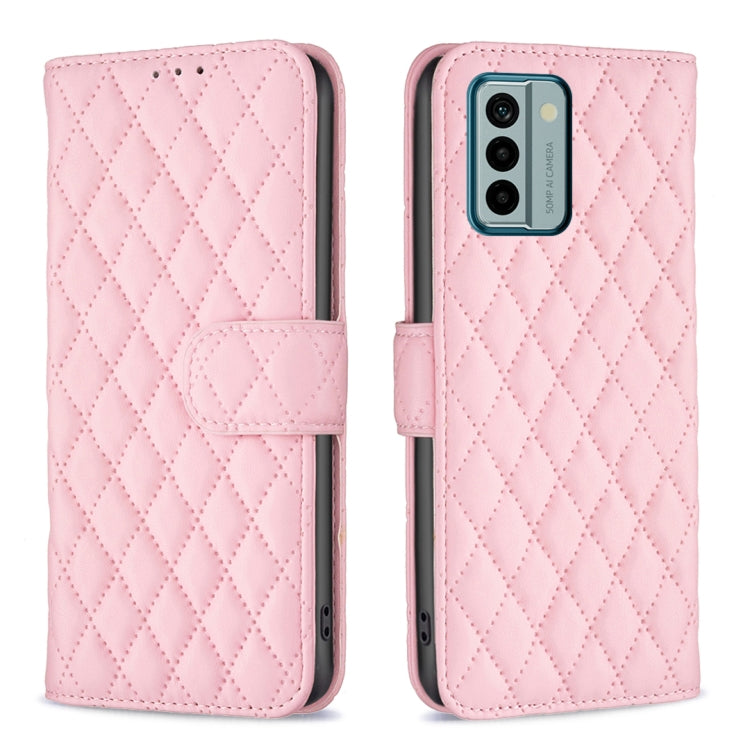 Custodia per telefono a conchiglia in pelle con portafoglio Diamond Lattice, For Samsung Galaxy A24 4G, For Samsung Galaxy M14 5G, For Nokia G22