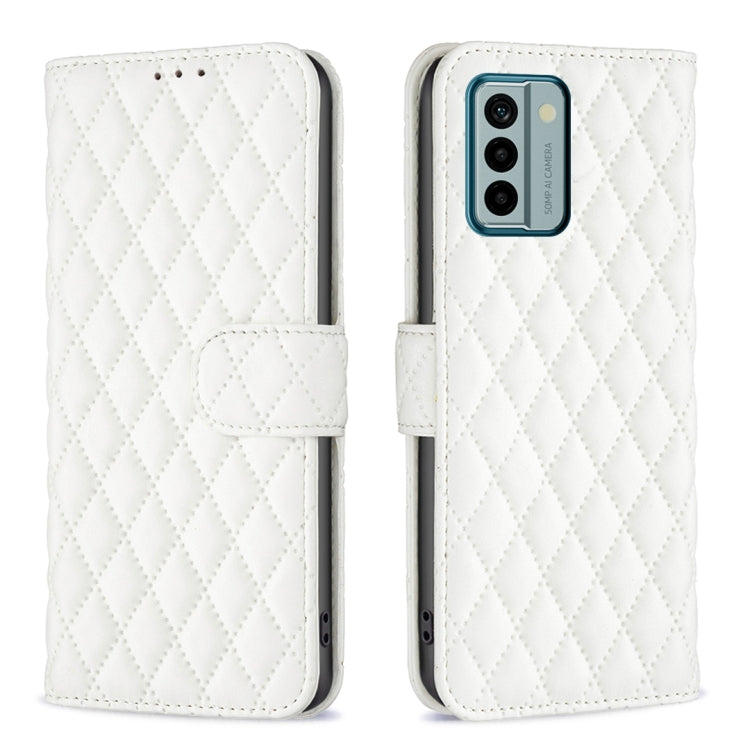 Custodia per telefono a conchiglia in pelle con portafoglio Diamond Lattice, For Samsung Galaxy A24 4G, For Samsung Galaxy M14 5G, For Nokia G22