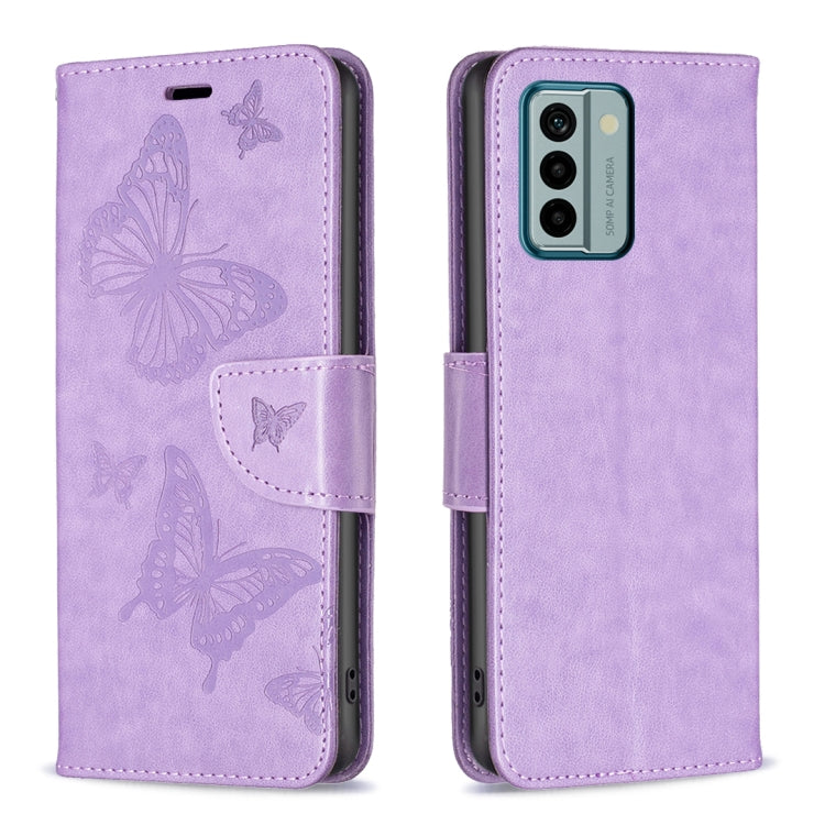 Custodia per telefono in pelle goffrata con due farfalle, For Xiaomi Redmi Note 12 4G Global, For Nokia G22, For Samsung Galaxy A24 4G, For Samsung Galaxy M14 5G