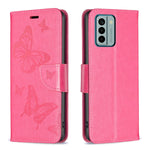 Custodia per telefono in pelle goffrata con due farfalle, For Xiaomi Redmi Note 12 4G Global, For Nokia G22, For Samsung Galaxy A24 4G, For Samsung Galaxy M14 5G