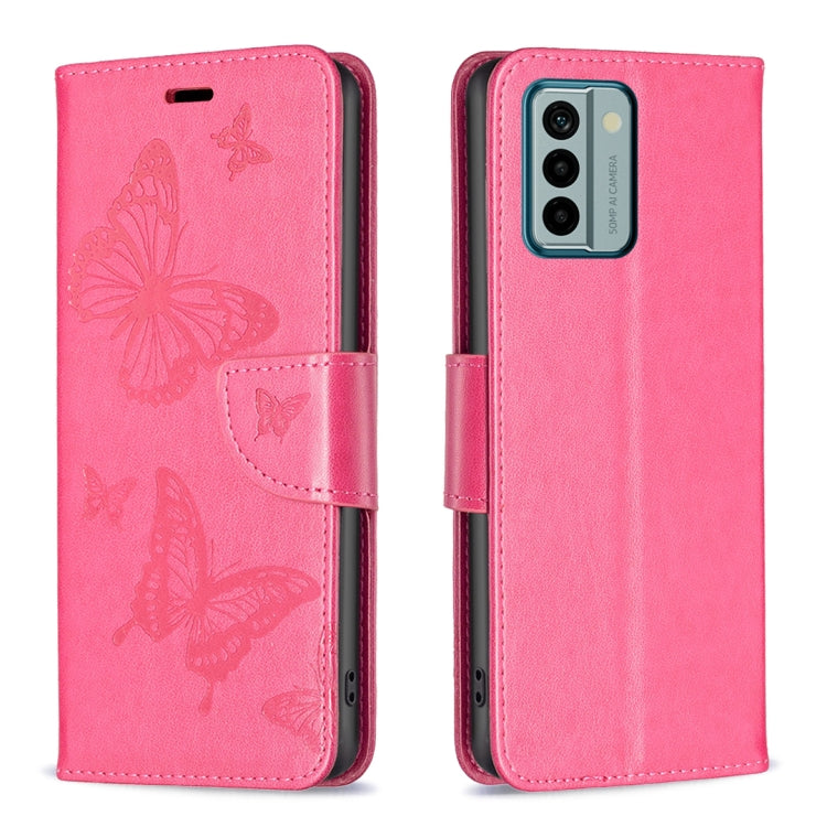 Custodia per telefono in pelle goffrata con due farfalle, For Xiaomi Redmi Note 12 4G Global, For Nokia G22, For Samsung Galaxy A24 4G, For Samsung Galaxy M14 5G