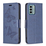 Custodia per telefono in pelle goffrata con due farfalle, For Xiaomi Redmi Note 12 4G Global, For Nokia G22, For Samsung Galaxy A24 4G, For Samsung Galaxy M14 5G