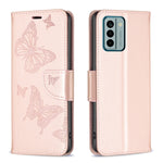 Custodia per telefono in pelle goffrata con due farfalle, For Xiaomi Redmi Note 12 4G Global, For Nokia G22, For Samsung Galaxy A24 4G, For Samsung Galaxy M14 5G