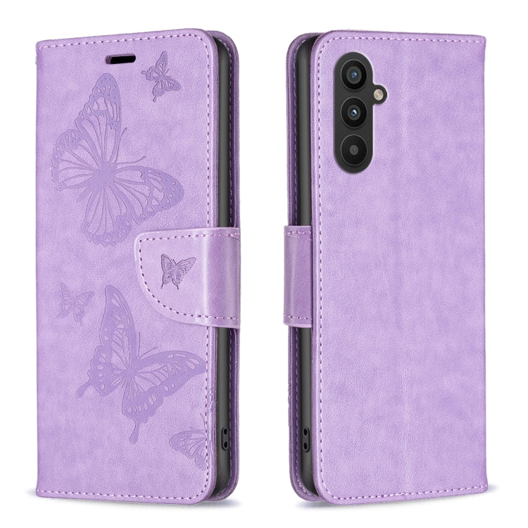 Custodia per telefono in pelle goffrata con due farfalle, For Xiaomi Redmi Note 12 4G Global, For Nokia G22, For Samsung Galaxy A24 4G, For Samsung Galaxy M14 5G