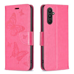 Custodia per telefono in pelle goffrata con due farfalle, For Xiaomi Redmi Note 12 4G Global, For Nokia G22, For Samsung Galaxy A24 4G, For Samsung Galaxy M14 5G