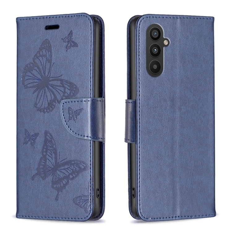 Custodia per telefono in pelle goffrata con due farfalle, For Xiaomi Redmi Note 12 4G Global, For Nokia G22, For Samsung Galaxy A24 4G, For Samsung Galaxy M14 5G
