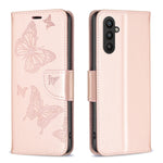 Custodia per telefono in pelle goffrata con due farfalle, For Xiaomi Redmi Note 12 4G Global, For Nokia G22, For Samsung Galaxy A24 4G, For Samsung Galaxy M14 5G