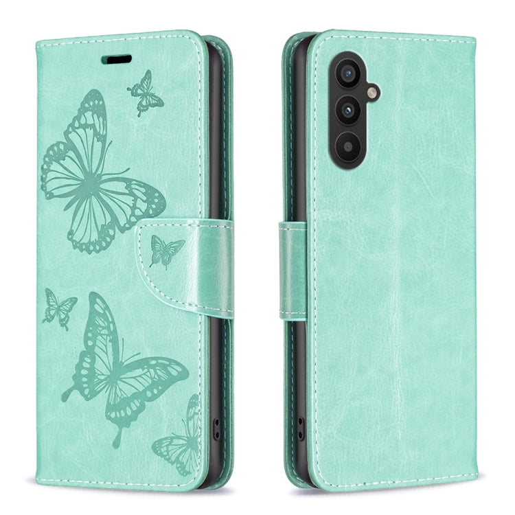 Custodia per telefono in pelle goffrata con due farfalle, For Xiaomi Redmi Note 12 4G Global, For Nokia G22, For Samsung Galaxy A24 4G, For Samsung Galaxy M14 5G