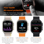 Q8 Ultra Smart Watch con schermo TFT da 1,96 pollici, supporta il monitoraggio della frequenza cardiaca/pressione sanguigna