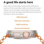 Q8 Ultra Smart Watch con schermo TFT da 1,96 pollici, supporta il monitoraggio della frequenza cardiaca/pressione sanguigna