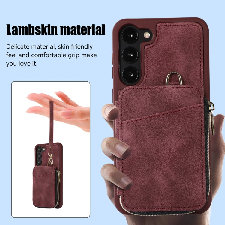 Custodia per telefono con cover posteriore per borsa con cerniera, For Samsung Galaxy S23 5G, For Samsung Galaxy S23+ 5G, For Samsung Galaxy S23 Ultra 5G, For Samsung Galaxy S22 5G