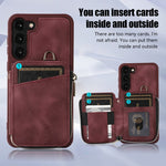 Custodia per telefono con cover posteriore per borsa con cerniera, For Samsung Galaxy S23 5G, For Samsung Galaxy S23+ 5G, For Samsung Galaxy S23 Ultra 5G, For Samsung Galaxy S22 5G