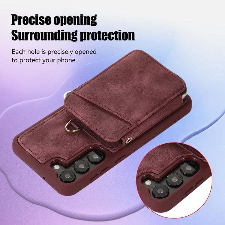 Custodia per telefono con cover posteriore per borsa con cerniera, For Samsung Galaxy S23 5G, For Samsung Galaxy S23+ 5G, For Samsung Galaxy S23 Ultra 5G, For Samsung Galaxy S22 5G
